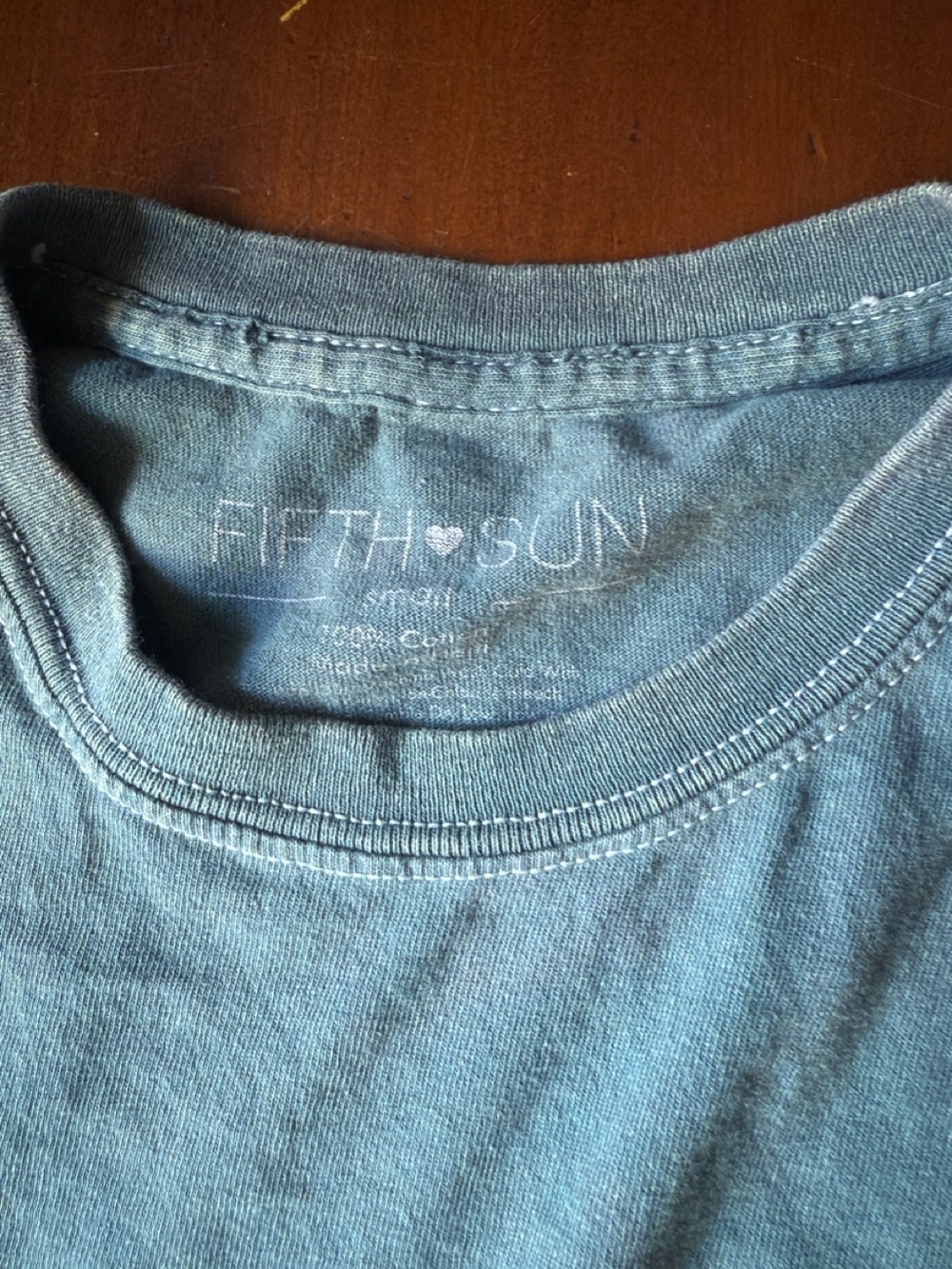 Fifth Sun Koi Fish Yin Yang Graphic Tee – Faded Teal/Blue, Size S - Picture 2 of 3